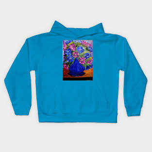 Flowers in a vase painting Kids Hoodie